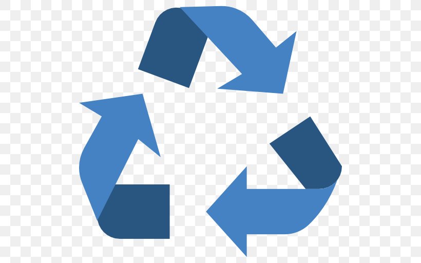 Recycling Symbol Reuse Waste Vector Graphics, PNG, 512x512px, Recycling Symbol, Area, Blue, Brand, Decal Download Free