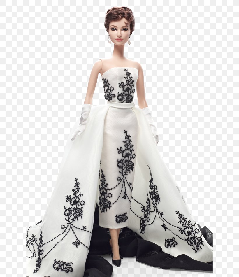 Barbie Doll Black Givenchy Dress Of Audrey Hepburn Toy Fashion, PNG, 640x950px, Watercolor, Cartoon, Flower, Frame, Heart Download Free