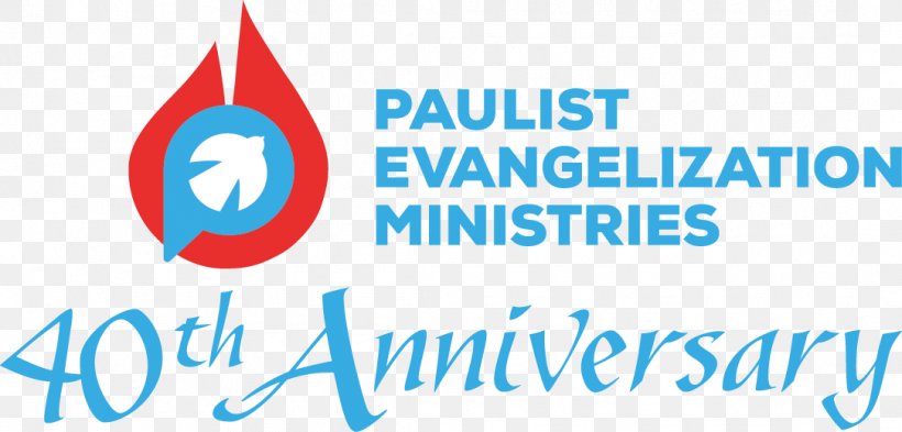 Paulist Evangelization Ministries Logo Catholic Catechesis Evangelism, PNG, 1085x521px, Logo, Anniversary, Area, Blue, Brand Download Free
