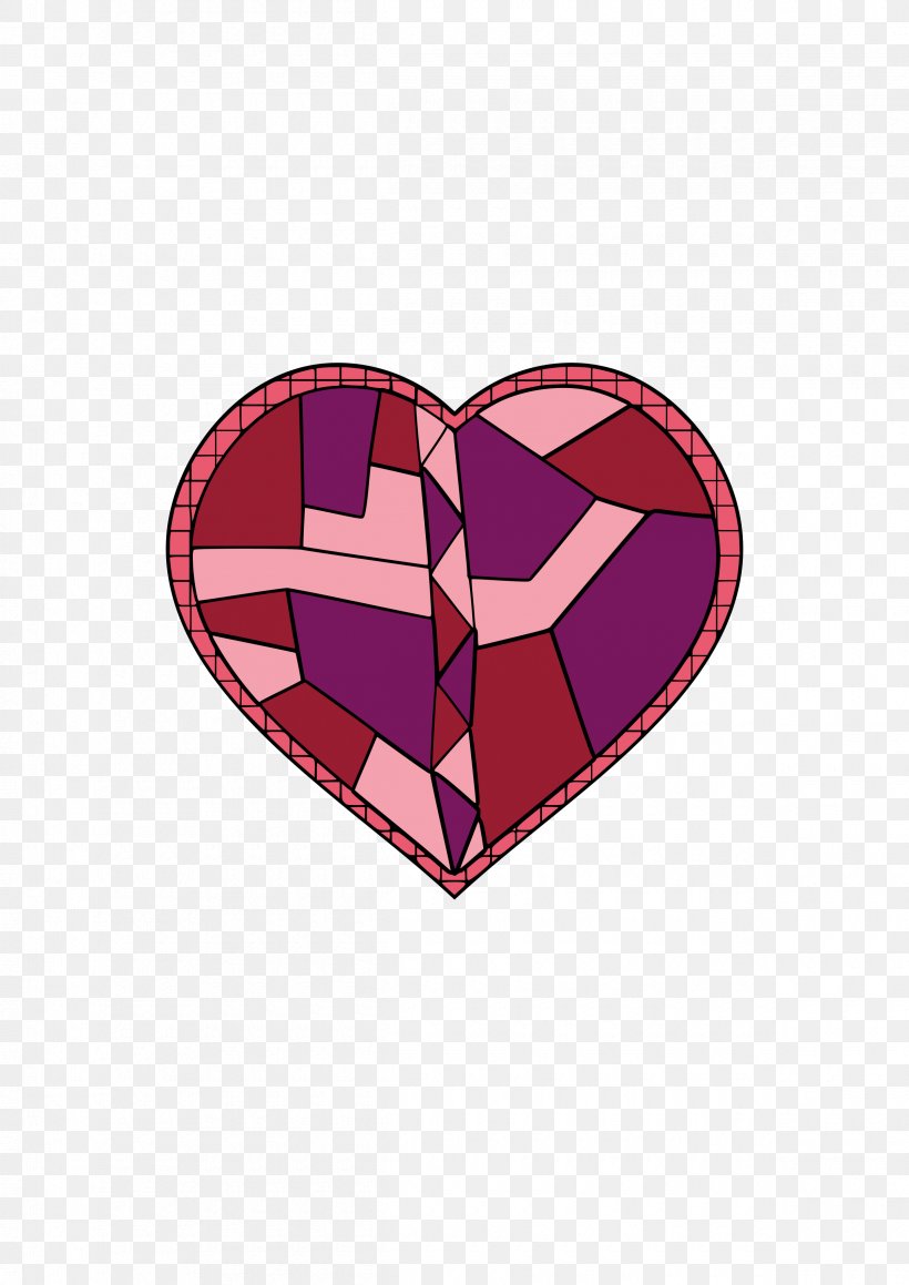 Stained Glass Heart Clip Art, PNG, 2400x3394px, Watercolor, Cartoon, Flower, Frame, Heart Download Free