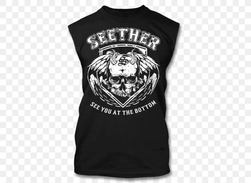 T-shirt Sleeveless Shirt Seether, PNG, 600x600px, Tshirt, Black, Brand, Clothing, Gilets Download Free