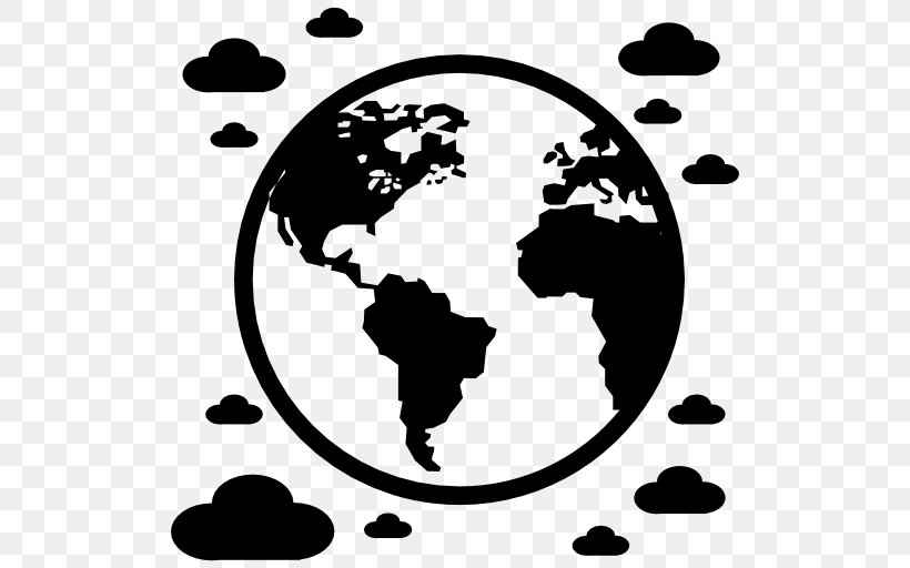 Globe Earth World Clip Art, PNG, 512x512px, Globe, Black, Black And White, Brand, Drawing Download Free