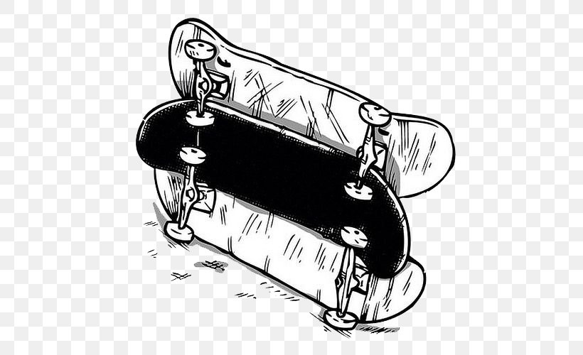 Skateboarding Drawing Illustration, PNG, 500x500px, Skateboarding, Art, Black And White, Boardr Headquarters, Brass Instrument Download Free