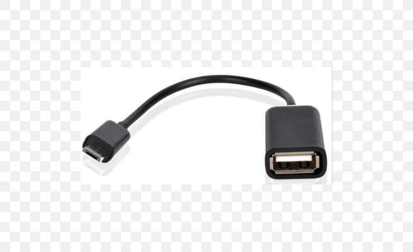 Adapter USB On-The-Go Micro-USB Electrical Cable, PNG, 500x500px, Adapter, Ac Power Plugs And Sockets, Cable, Data Transfer Cable, Electrical Cable Download Free