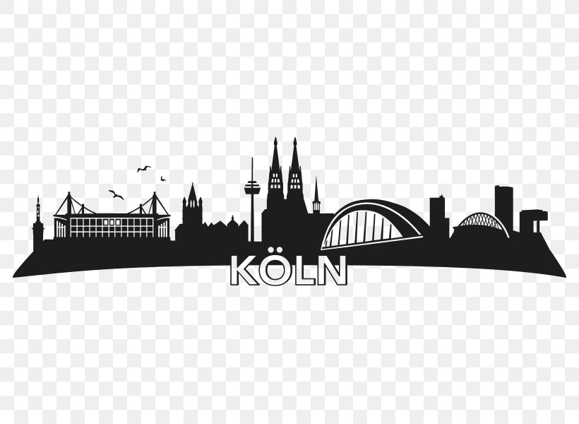 Cologne Skyline Silhouette Wall Decal Furniture, PNG, 800x600px, Cologne, Bathroom, Black, Black And White, Brand Download Free