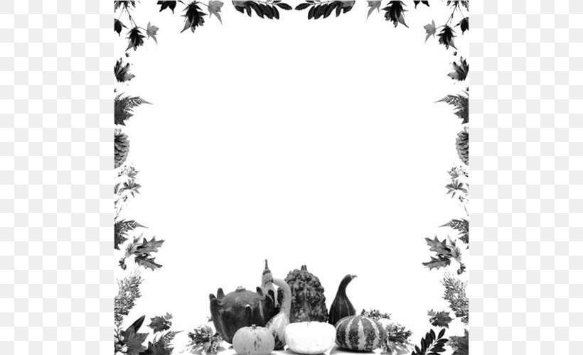 Public Holiday Thanksgiving Picture Frames Clip Art, PNG, 500x500px, Public Holiday, Black And White, Branch, Domesticated Turkey, Flora Download Free