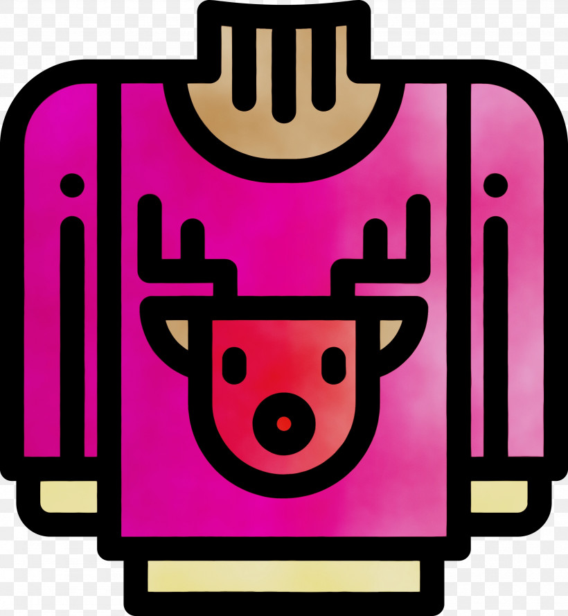 Emoticon, PNG, 2766x3000px, Christmas Sweater, Emoticon, Line, Magenta, Paint Download Free