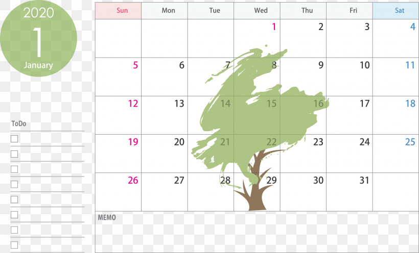 January 2020 Calendar January Calendar 2020 Calendar, PNG, 3000x1818px, 2020 Calendar, January 2020 Calendar, Diagram, Green, January Calendar Download Free