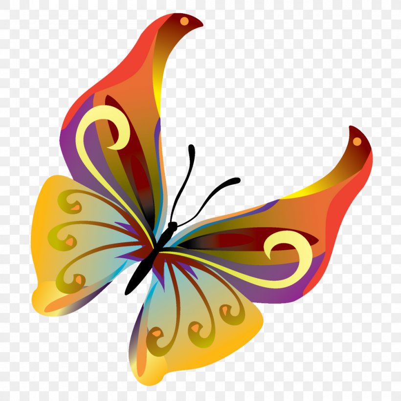 Butterfly Insect, PNG, 1000x1000px, Butterfly, Arthropod, Brush Footed Butterfly, Color, Insect Download Free