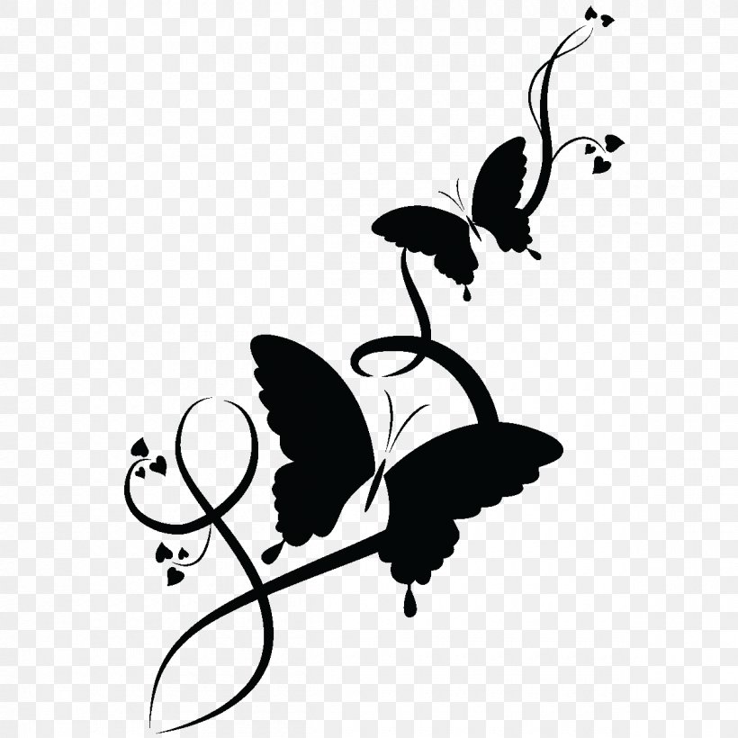 Sticker Ramadan Butterfly Image Drawing, PNG, 1200x1200px, Sticker, Artwork, Black, Black And White, Branch Download Free