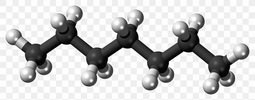 Pentane Molecule Molecular Model Ball-and-stick Model Heptane, PNG, 2538x1000px, Pentane, Alkane, Atom, Ballandstick Model, Black And White Download Free