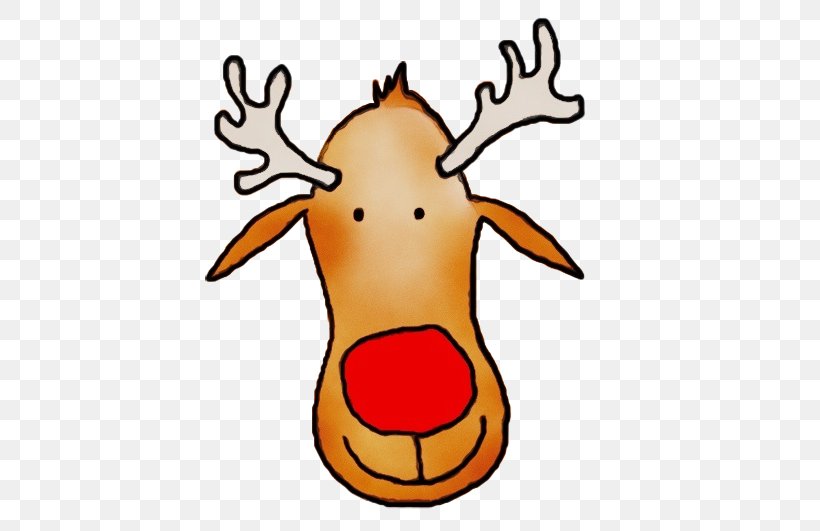 Reindeer Rudolph Santa Claus Clip Art Openclipart, PNG, 504x531px, Reindeer, Cartoon, Christmas Day, Deer, Orange Download Free