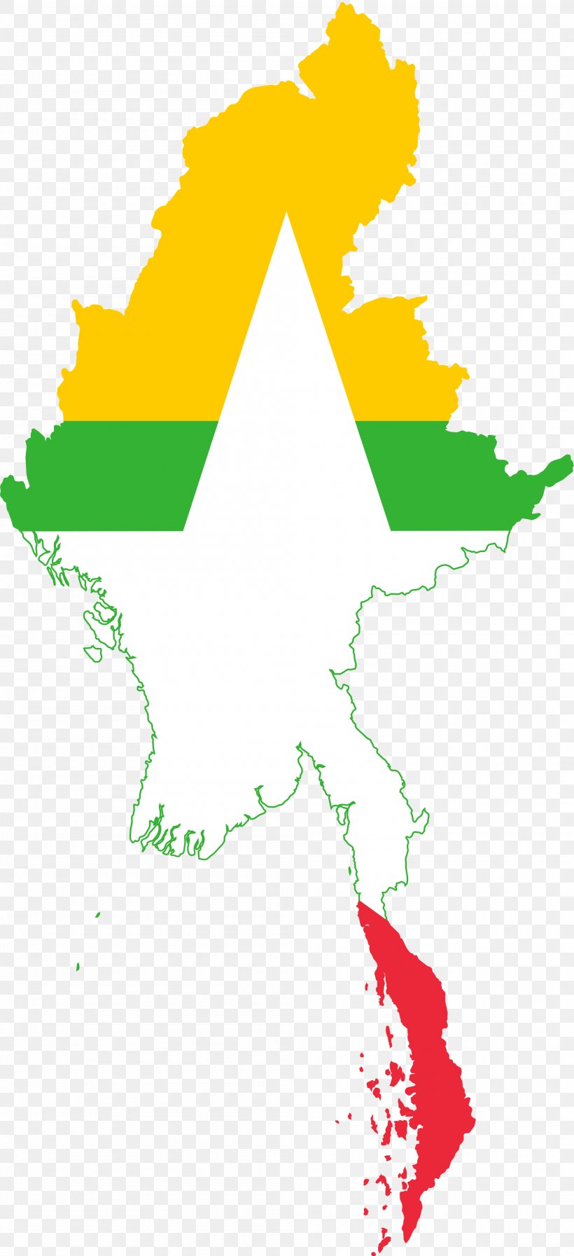 Burma Blank Map Flag Of Myanmar, PNG, 2000x4375px, Burma, Area, Artwork, Blank Map, Flag Of Myanmar Download Free