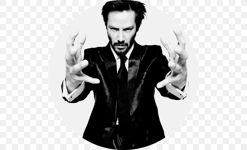 Keanu Reeves The Matrix Neo Actor Film, PNG, 500x500px, Keanu Reeves, Actor, Black And White, Celebrity, Facial Hair Download Free