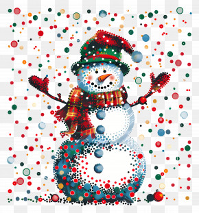 Snowman - Festive Snowman With Scarf PNG