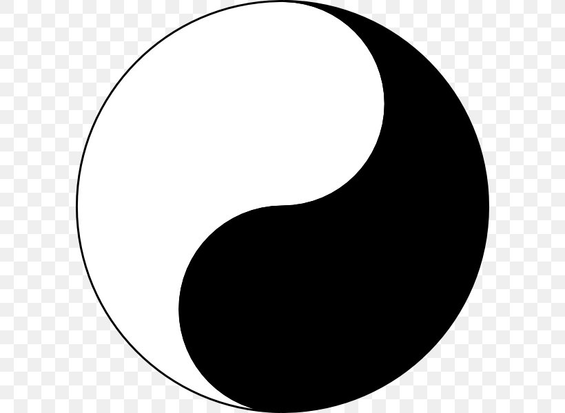 Yin And Yang Tao Te Ching Symbol Clip Art, PNG, 600x600px, Yin And Yang, Black, Black And White, Creative Commons License, Crescent Download Free