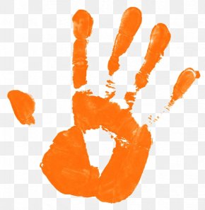 Orange Handprint - Printing Clip Art PNG