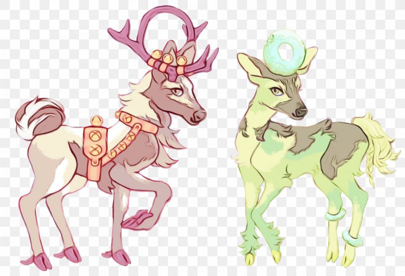 Reindeer, PNG, 1457x996px, Watercolor, Animal Figure, Deer, Fawn, Paint Download Free