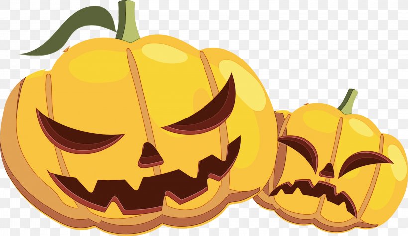 Halloween Pumpkin Cartoon, PNG, 3000x1745px, Watercolor, Calabaza, Fictional Character, Food, Fruit Download Free