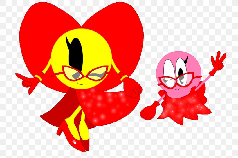 Ms. Pac-Man Super Pac-Man Video Game Fan Art, PNG, 1024x683px, Watercolor, Cartoon, Flower, Frame, Heart Download Free