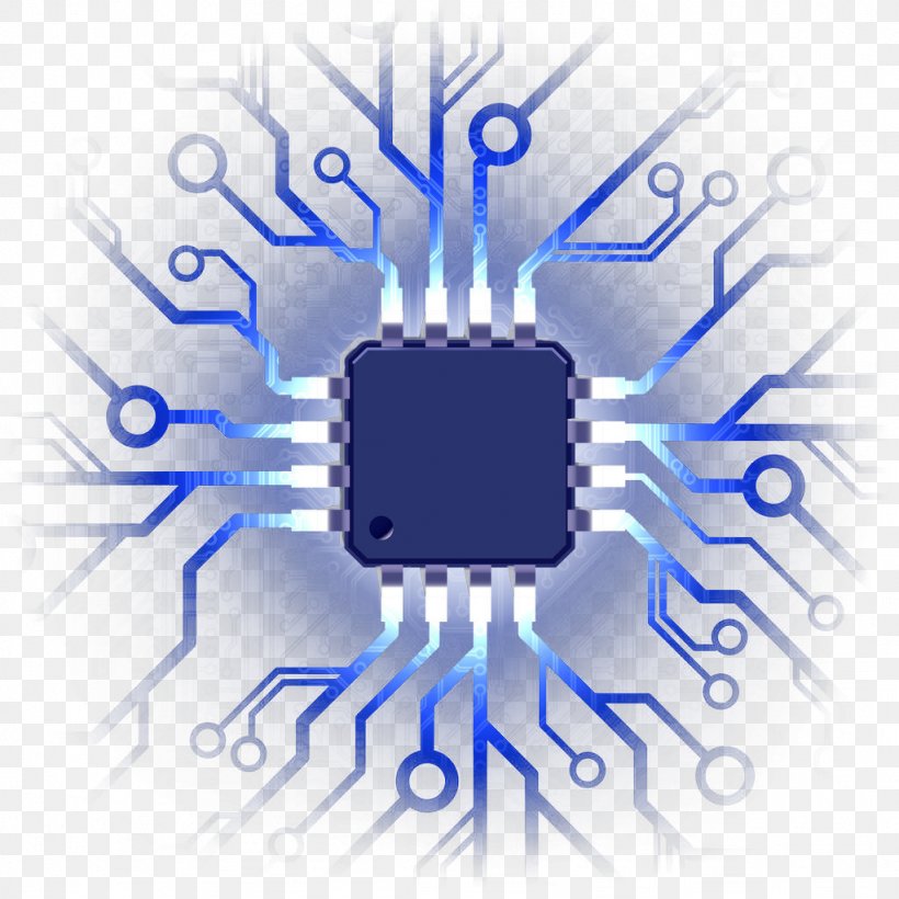Integrated Circuit Microcontroller Electronic Circuit Electronics, PNG, 1024x1024px, Integrated Circuit, Blue, Brand, Circuit Component, Electric Blue Download Free