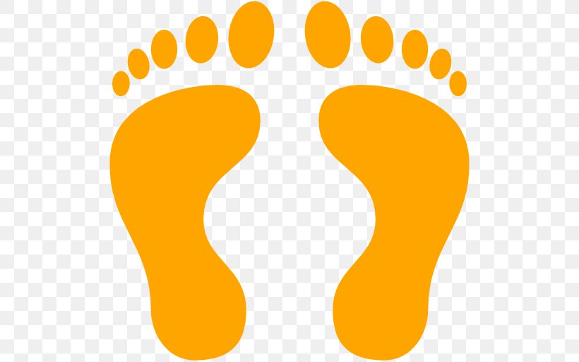 Footprint Clip Art, PNG, 512x512px, Footprint, Foot, Orange, Text, Yellow Download Free