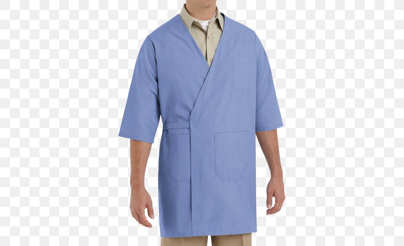 Lab Coats Scrubs Wrap Neck Butcher, PNG, 500x500px, Lab Coats, Blue, Butcher, Neck, Robe Download Free