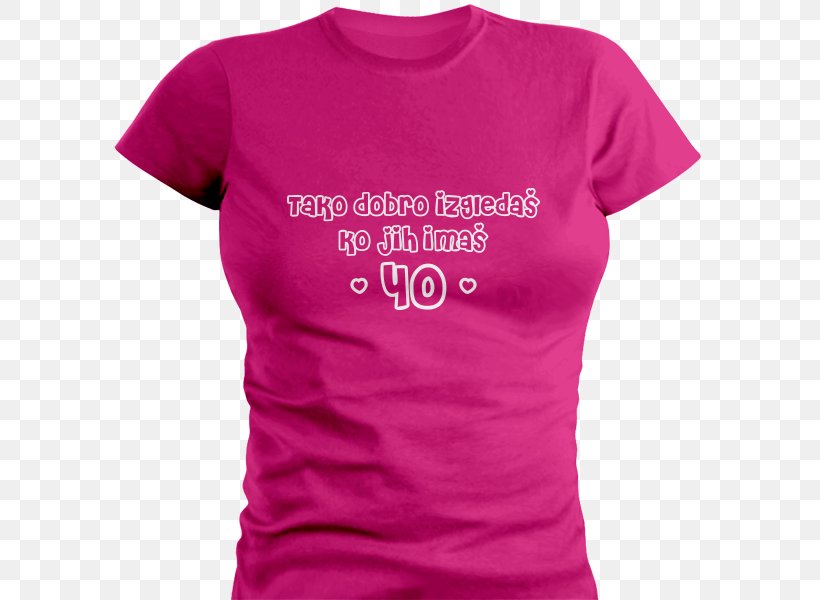 T-shirt Clothing Sleeve Neckline, PNG, 600x600px, Tshirt, Active Shirt, Clothing, Gift, Magenta Download Free