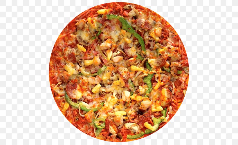 California-style Pizza Italian Cuisine Sicilian Pizza Focaccia, PNG, 500x500px, Californiastyle Pizza, American Food, Basil, California Style Pizza, Cheese Download Free