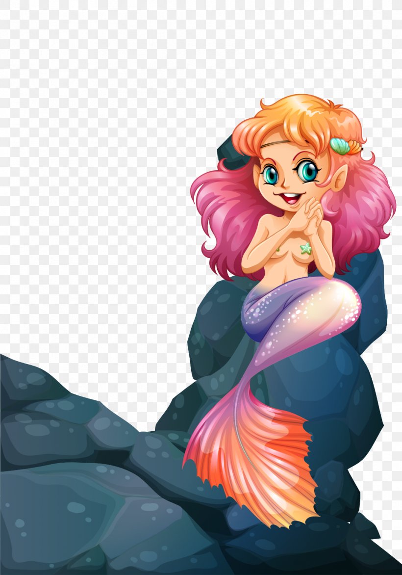 Cartoon Mermaid Illustration, PNG, 1085x1551px, Watercolor, Cartoon, Flower, Frame, Heart Download Free