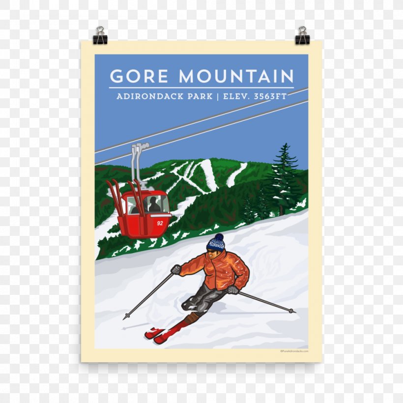 Gore Mountain Skiing Ski Resort Ski Poles Adirondack Park, PNG, 1000x1000px, Gore Mountain, Adirondack Mountains, Adirondack Park, Advertising, Banner Download Free
