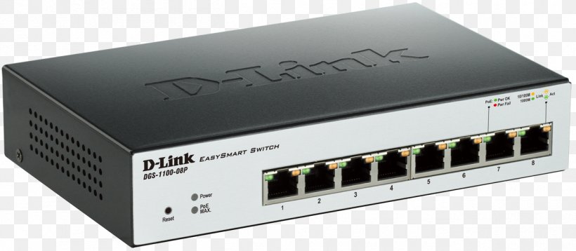Power Over Ethernet Gigabit Ethernet Network Switch D-Link, PNG, 1310x572px, Power Over Ethernet, Audio Receiver, Computer Network, Dlink, Dlink Dgs110008 Download Free