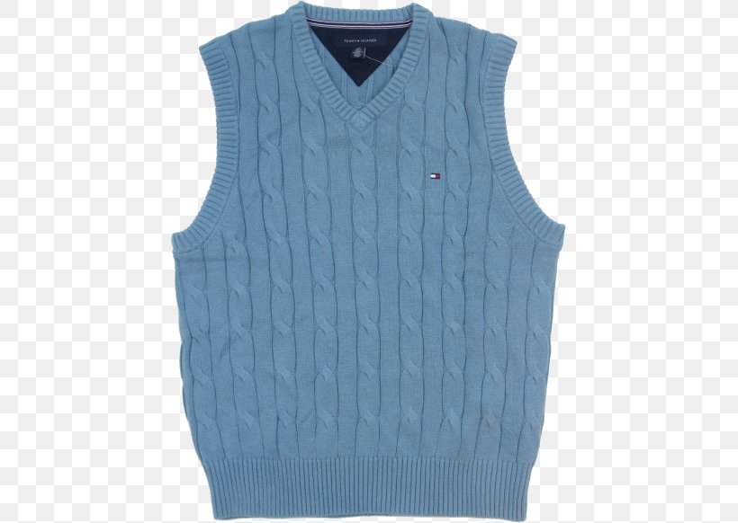 Gilets Sweater Vest Tommy Hilfiger Cable Knitting, PNG, 439x582px, Gilets, Aqua, Blue, Cable Knitting, Electric Blue Download Free