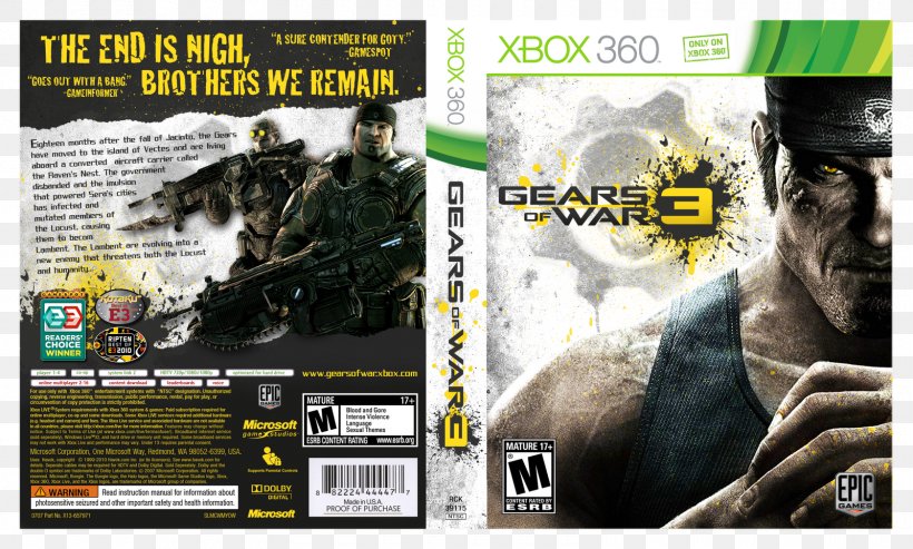 Xbox 360 Gears Of War 3 Gears Of War: Coalition's End PC Game, PNG, 1600x963px, Xbox 360, Advertising, Electronic Device, Film, Gadget Download Free