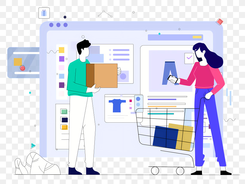 Online Shopping - People Engaged In Online Shopping PNG
