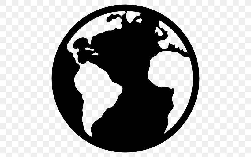 Earth Globe, PNG, 512x512px, Earth, Artwork, Black, Black And White, Fictional Character Download Free