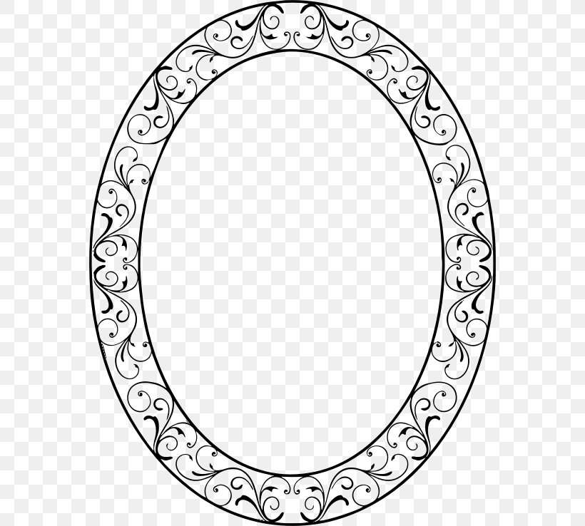 Picture Frames Oval Clip Art, PNG, 570x738px, Picture Frames, Area, Black And White, Body Jewelry, Computer Software Download Free