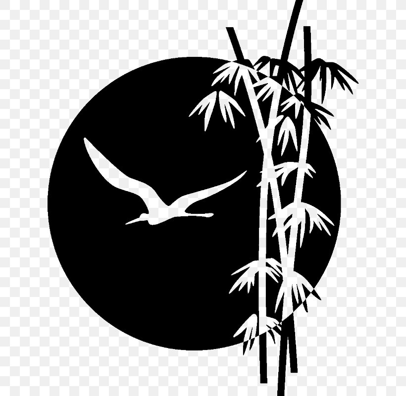Wall Decal Tropical Woody Bamboos Japan Art Sticker, PNG, 800x800px, Wall Decal, Art, Bird, Black And White, Branch Download Free