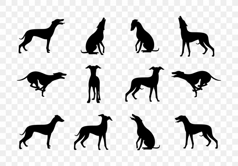 Whippet Greyhound Silhouette Dog Breed, PNG, 1400x980px, Whippet, Art, Black And White, Breed, Carnivoran Download Free