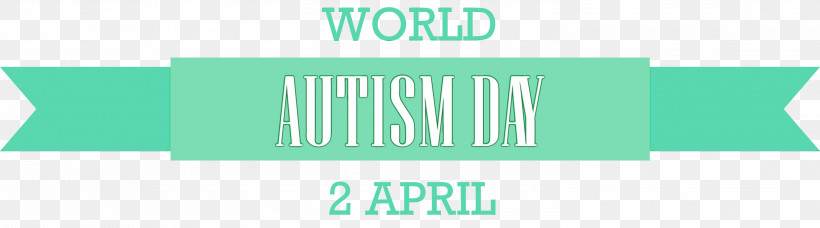 Green Text Font Line Aqua, PNG, 2998x835px, Autism Day, Aqua, Autism Awareness Day, Banner, Green Download Free