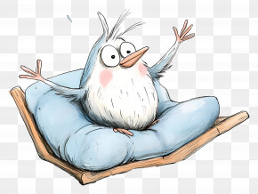 Relaxation Day - Cute Bird In Nest PNG