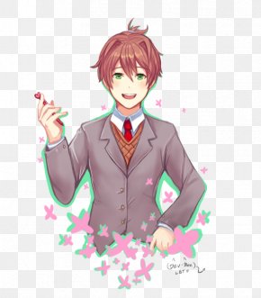 Monika - Doki Doki Literature Club! Team Salvato Visual Novel Protagonist PNG