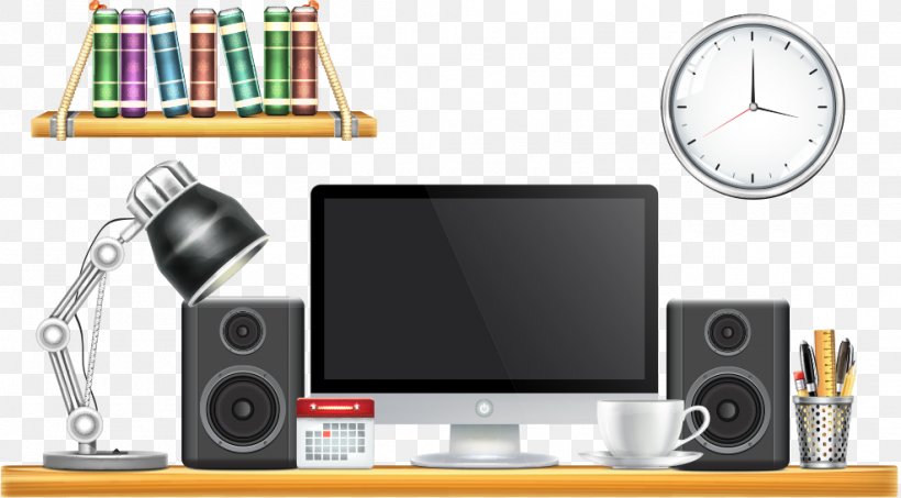Euclidean Vector Illustration, PNG, 987x546px, Workplace, Audio Equipment, Computer, Computer Graphics, Electronics Download Free