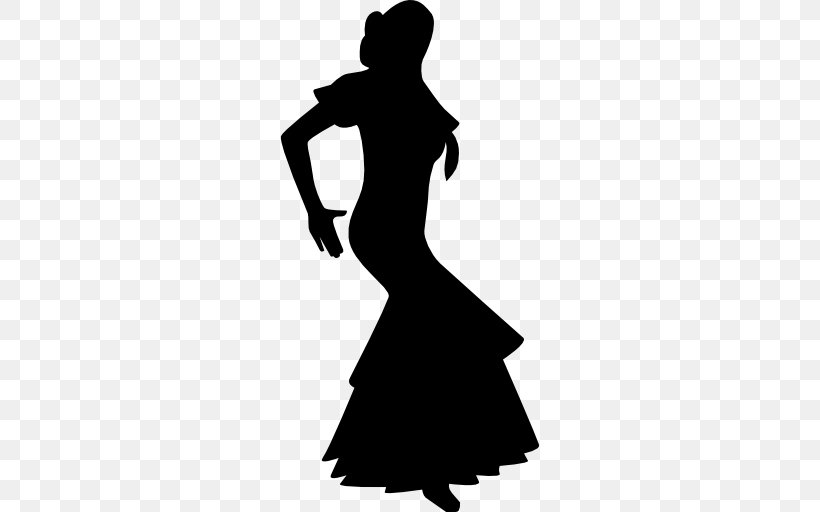 Silhouette Flamenco Dancer, PNG, 512x512px, Silhouette, Arm, Black, Black And White, Clothing Download Free