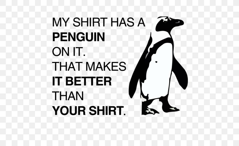 Original Penguin T-shirt Bird, PNG, 500x500px, Penguin, Area, Beak, Better Than Pants, Bird Download Free