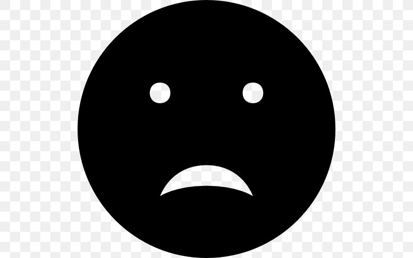 Emoticon Smiley Sadness Clip Art, PNG, 512x512px, Emoticon, Black, Black And White, Face, Frown Download Free