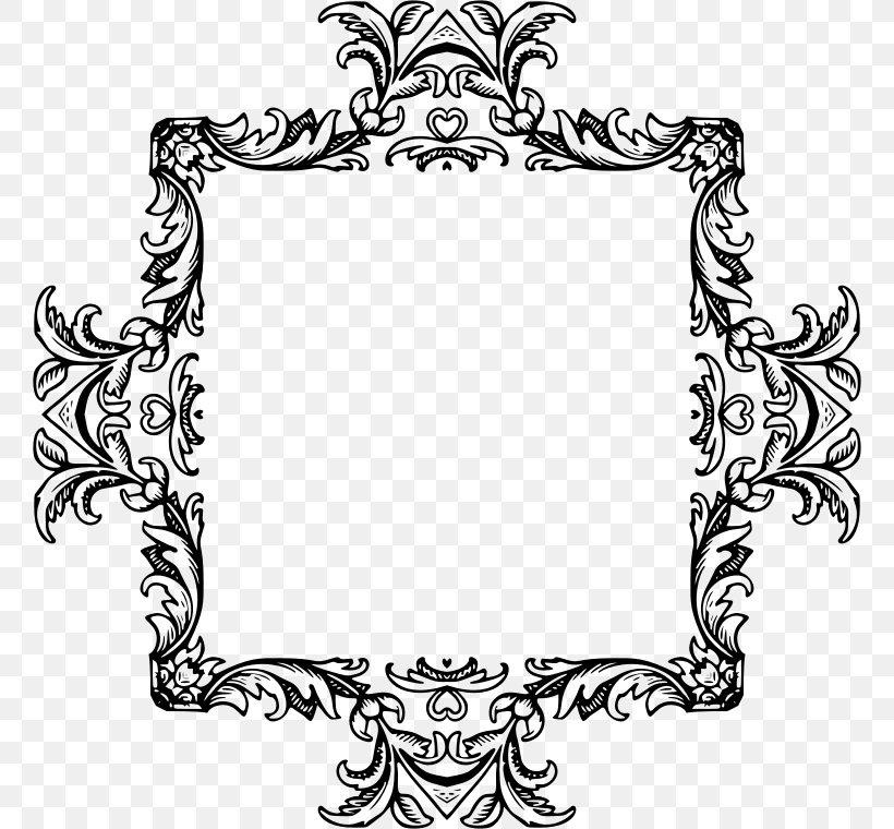 Picture Frames Decorative Arts, PNG, 760x760px, Picture Frames, Area, Black And White, Decorative Arts, Line Art Download Free