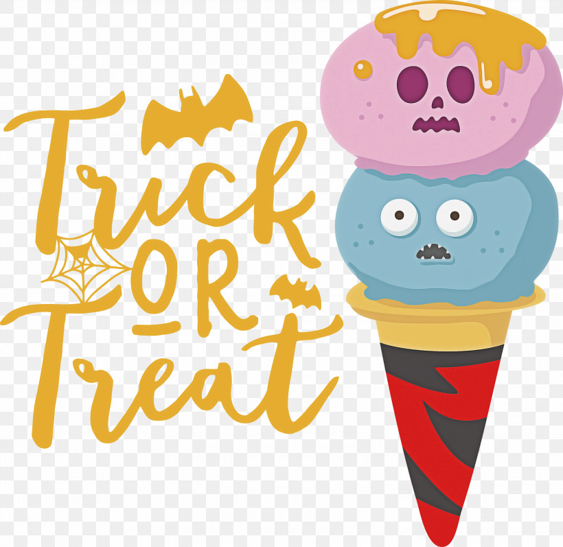 Trick Or Treat Trick-or-treating Halloween, PNG, 3000x2917px, Trick Or Treat, Cone, Geometry, Halloween, Ice Cream Cone Download Free