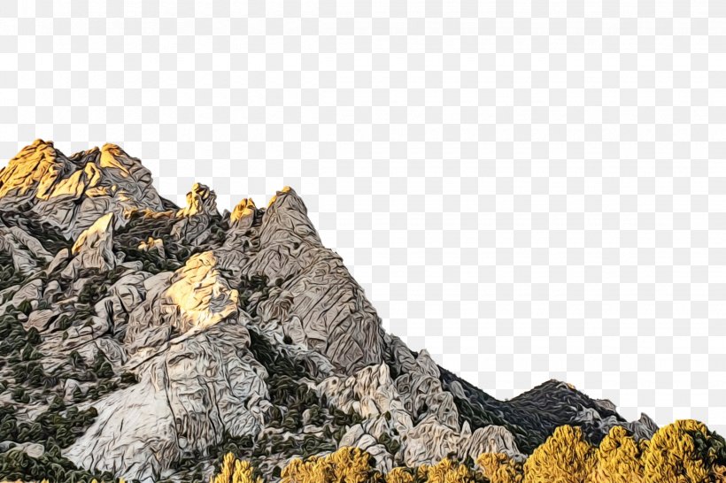 Mountainous Landforms Mountain Rock Mountain Range Ridge, PNG, 2250x1500px, Watercolor, Geological Phenomenon, Geology, Hill, Mountain Download Free