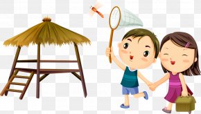Vector Huts On The Edge Of The Figure - Cartoon High-definition Video Wallpaper PNG